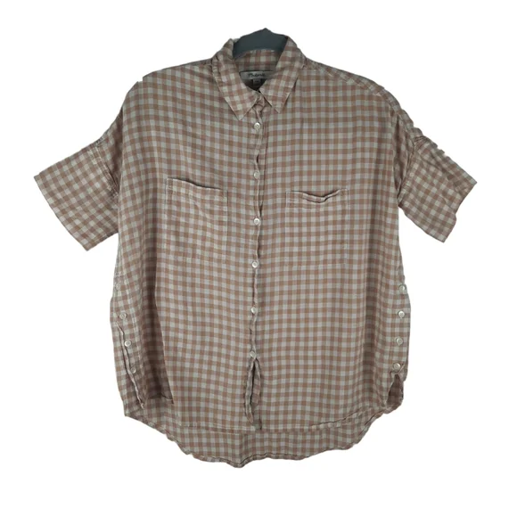 Madewell Courier Side Button Shirt in Gingham - Picture 3 of 11